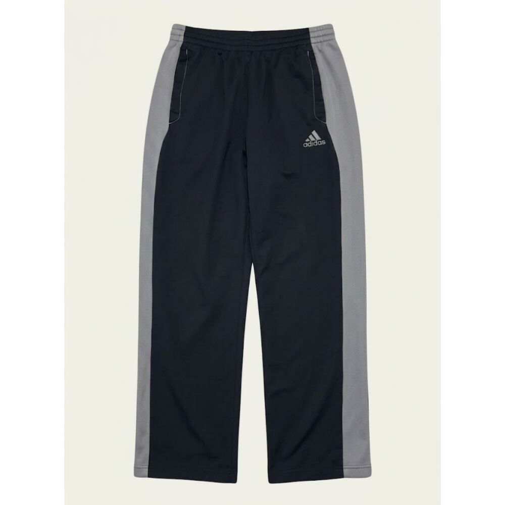 Adidas Track Pants Mens M Gray Side Stripe Elastic Waist Pant